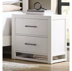 Lodge and Loft Soft White 2 Drawer Nightstand