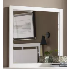 Lodge and Loft Soft White Square Dresser Mirror