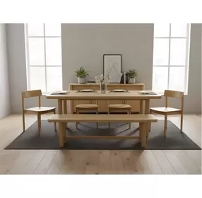 Hudson Light Oak Rectangular Dining Room Set