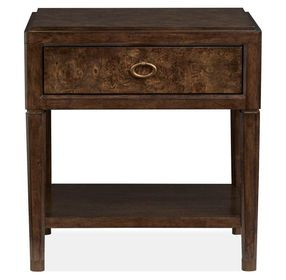 Timberlyn Espresso 1 Drawer Open Nightstand with USB Charging