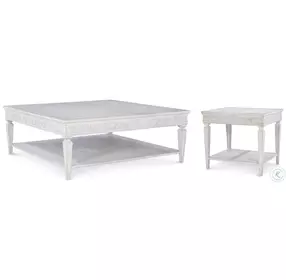 Natalie Antiqued White Occasional Table Set