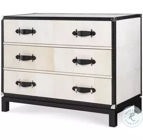 Hawkins Real Vellum And Black Leather Chest