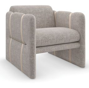 Cigar Club Oatmeal and Gray Performance Fabric Upholstered Accent Chair