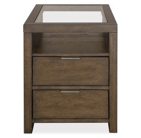 Ironwood Homestead Brown Rectangular Glass Top End Table