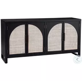Ashton Matte Black Oak 4 Door Server