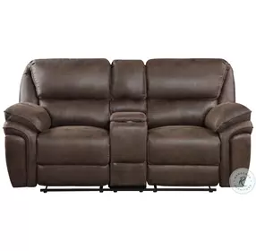 Proctor Brown Double Reclining Console Loveseat