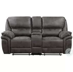 Proctor Gray Double Glider Reclining Console Loveseat