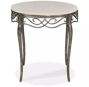 Maeve Cream and Gray Round Side Table