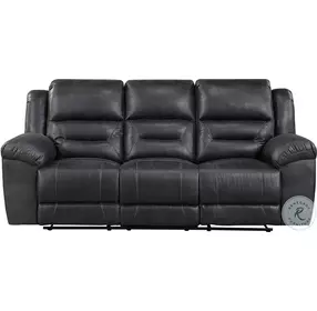 Hazen Black Double Reclining Sofa