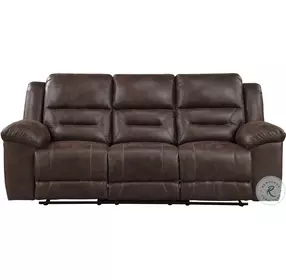 Hazen Dark Brown Double Reclining Sofa