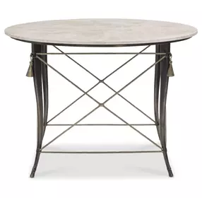 Belvedere Beige and Gray 44" Round Stone Top Center Table