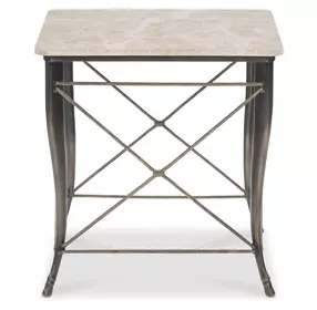 Belvedere Beige and Gray Rectangular Side Table