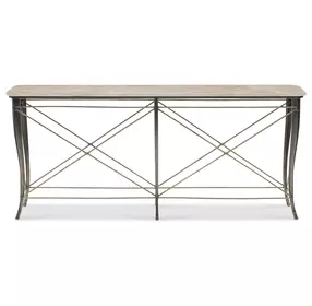 Belvedere Beige and Gray Rectangular Console Table