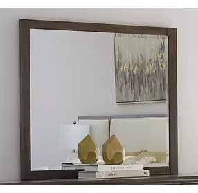 Nordhaven Nordic Walnut Rectangular Dresser Landscape Mirror