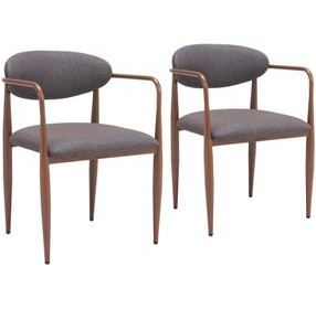 Zens Truffle Gray Dining Chair Set Of 2