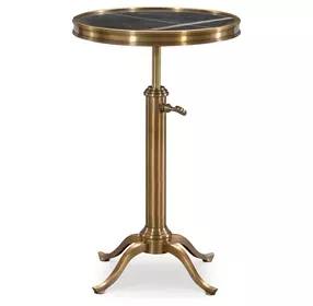 Fletcher Black and Gold Round Adjustable Drinks Table