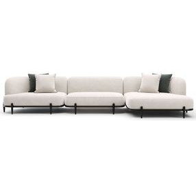 Madera Oatmeal 3 Piece Modular RAF Chaise Sectional with Pillows