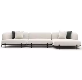 Madera Oatmeal 3 Piece Modular RAF Chaise Sectional with Pillows