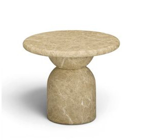 Cynthia Light Emperador Outdoor Round Side Table