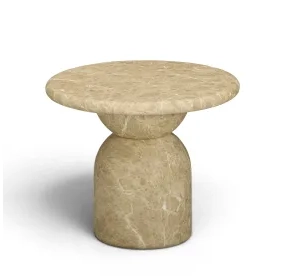 Cynthia Light Emperador Outdoor Round Side Table