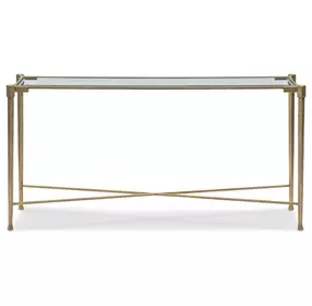 Iron White and Bronze Rectangular Console Table