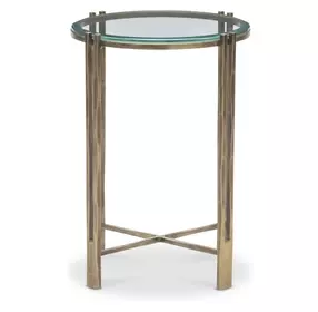 Kensington Transparent and Gold Round Glass Top Side Table