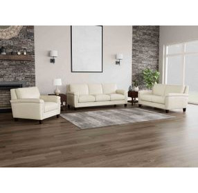 Sherwyn Vanilla Leather Living Room Set