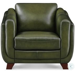 Godfrey Emerald Leather Upholstered Lounge Chair