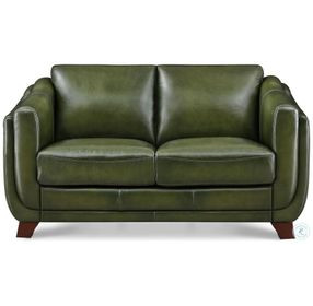 Godfrey Emerald Leather 64" Loveseat