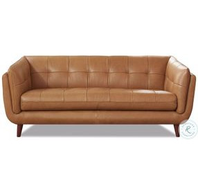 Sorella Cinnamon Brown Leather 84" Sofa