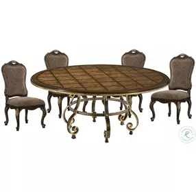 Aria Brown Round Dining Room Set