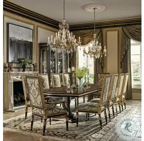 Grand Traditions Crotch Walnut Extendable Dining Room Set