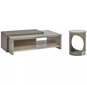 Ensemble Crown White Ash And Linen Wrap Occasional Table Set