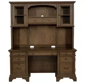 Hartshill Burnished Oak Credenza With Hutch