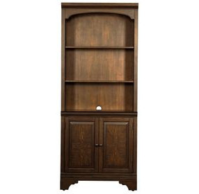 Hartshill Burnished Oak Bookcase With Cabinet