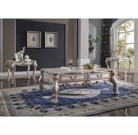 Dresden Vintage Bone White Rectangular Occassional Table Set