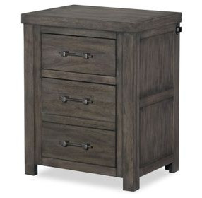Bunkhouse Aged Barnwood 2 Drawer Nightstand with USB Charging
