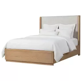 Modena Natural and Cream Full Upholstered Panel Bed