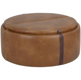 Borano Tobacco Tan and Autumn Chestnut Wheeled Storage Ottoman
