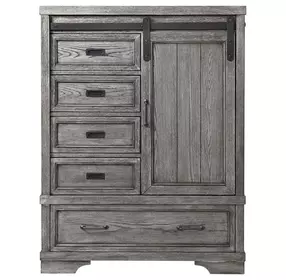 Foundry Brushed Pewter 5 Drawer Chifferobe