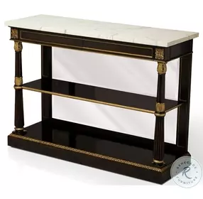 Eclipse Faux Ivory Marble And Ebonized Console Table