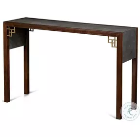 Lin Slate Grey Faux Shagreen Console Table