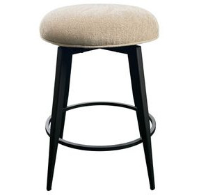 Metal Base Barstools Champagne Performance Fabric Swivel Backless Bar Stool