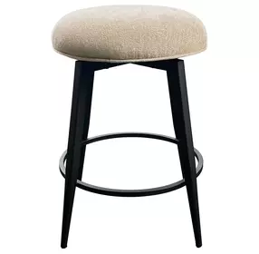 Metal Base Barstools Champagne Performance Fabric Swivel Backless Bar Stool Set of 2