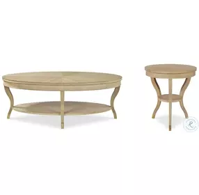 Maison '47 Blonde Cerused Oval Occasional Table Set