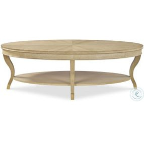 Maison '47 Blonde Cerused Oval Cocktail Table