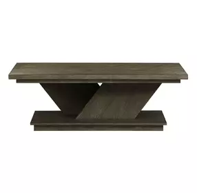 Aspen Sky Weathered Saddle Brown Rectangular Cocktail Table