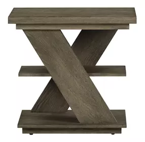 Aspen Sky Weathered Saddle Brown Rectangular Chairside Table