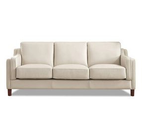 Isla Vanilla Leather 84" Sofa
