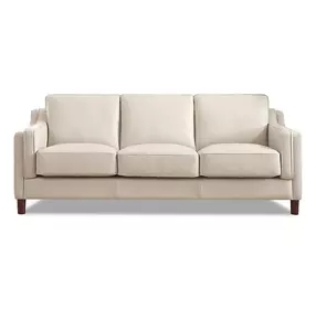 Isla Vanilla Leather 84" Sofa